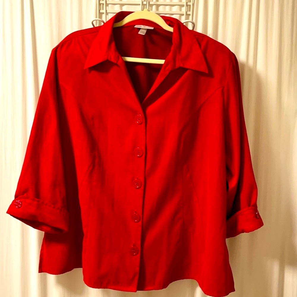 Dress Barn Red Button Down Shirt